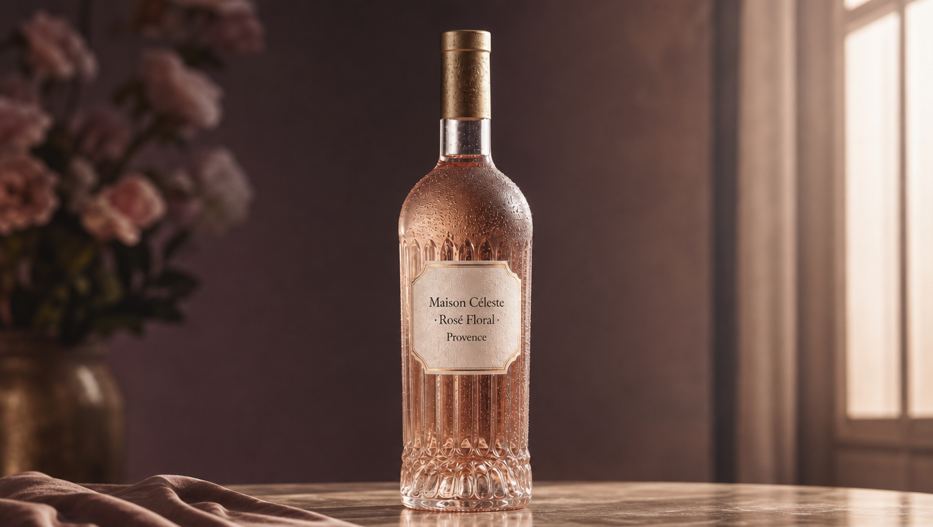 Rosé floral beverage concept